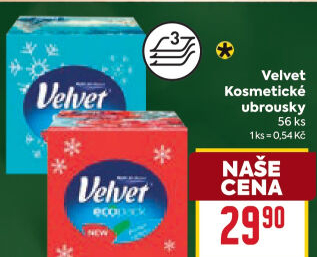 Papírové kapesníčky 3vrstvé Velvet - box
