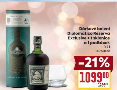 Rum Reserva Exclusiva Diplomatico - dárkové balení