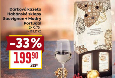 Víno Sauvignon + Modrý Portugal Habánské sklepy - dárkové balení
