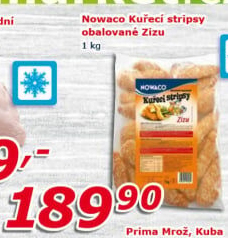 Kuřecí stripsy mražené Zizu Nowaco
