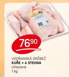 Kuře + 4 kuřecí stehna Vodňanské kuře