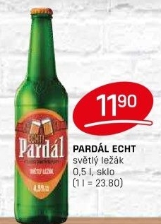 Pivo světlý ležák 11° Echt Pardál