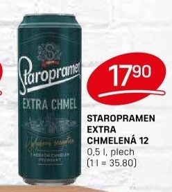 Pivo světlý ležák Extra chmelená 12° Staropramen