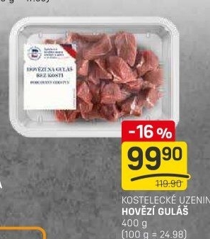 Hovězí maso na guláš Kostelecké uzeniny