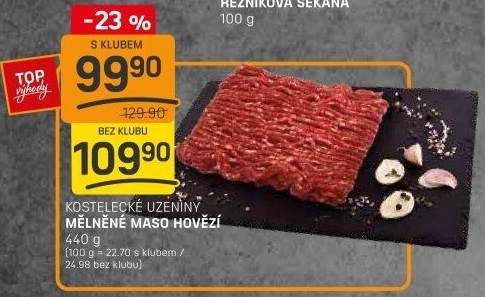 Mleté maso hovězí Kostelecké uzeniny