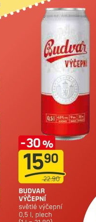 Pivo světlé výčepní Budweiser Budvar