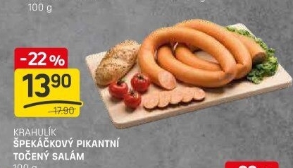 Salám špekáčkový pikantní točený Krahulík