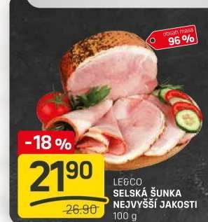 Šunka selská nejvyšší jakosti LE&amp