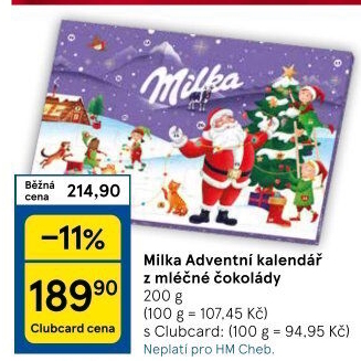 Adventní kalendář Milka