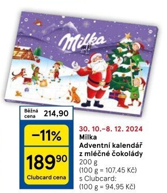Adventní kalendář Milka