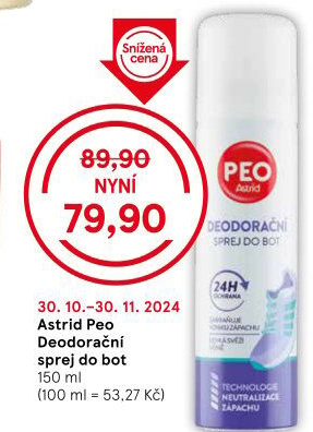 Deodorant sprej do bot Peo Astrid