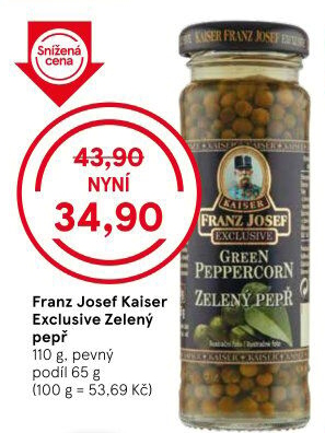 Koření Pepř zelený Exclusive Franz Josef Kaiser
