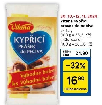 Kypřicí prášek do pečiva Vitana