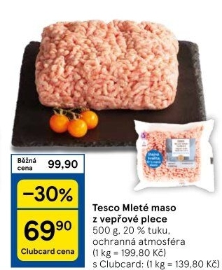 Maso mleté vepřové z plece Tesco