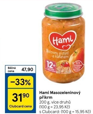 Příkrm masozeleninový Hami