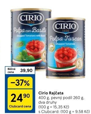Rajčata konzervovaná Cirio