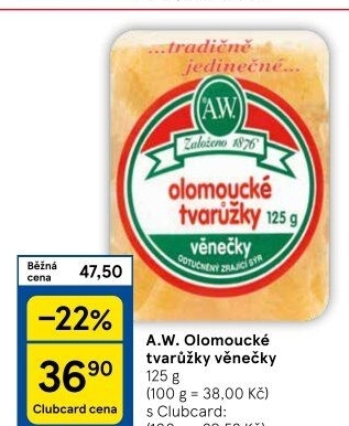 Sýr tvarůžky olomoucké A.W.