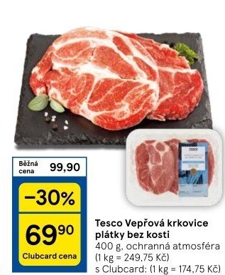Vepřová krkovice bez kosti Tesco