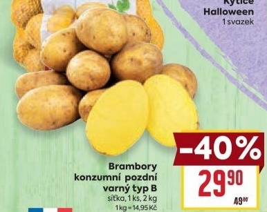 Brambory konzumní pozdní Česká farma