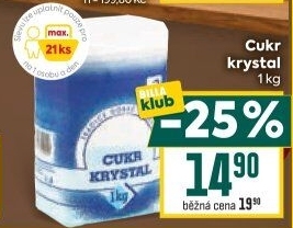 Cukr krystal Cukrovar Vrbátky