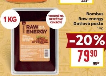 Datlová pasta Raw Energy Bombus
