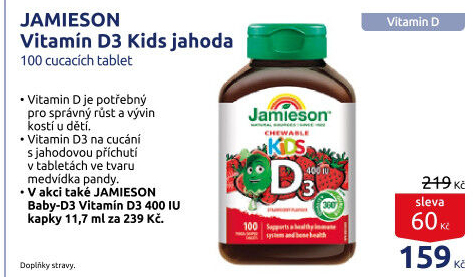 Doplněk stravy Vitamíny D3 Kids Jamieson