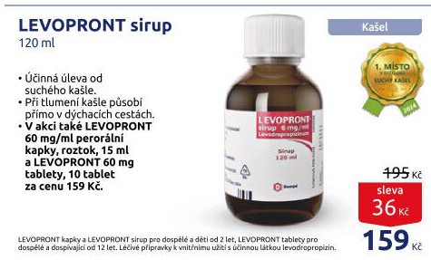 Sirup proti kašli Levopront