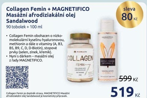 Collagen Femin + Magnetifico masážní olej Sandalwood
