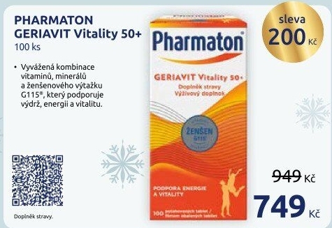 Doplněk stravy Geriavit Pharmaton Vitality 50+