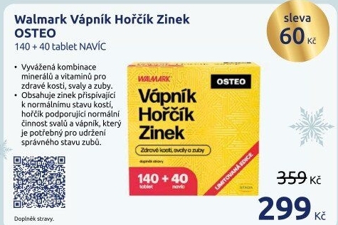 Doplněk stravy Vápník hořčík zinek Osteo Walmark