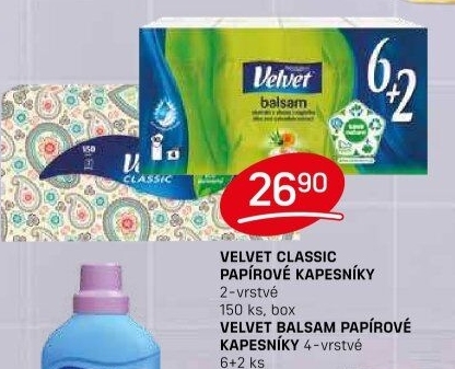 Papírové kapesníčky 2vrstvé Velvet - box