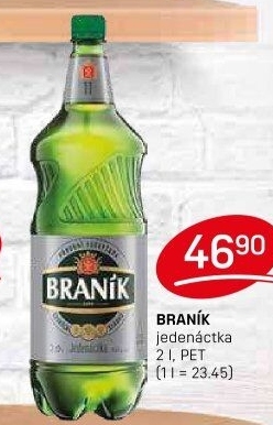 Pivo světlý ležák 11° Jedenáctka Braník