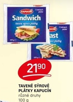 Sýr tavený plátky Kapucín