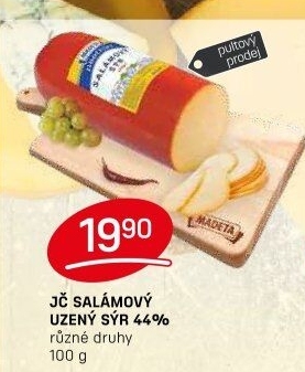 Sýr uzený salámový 44% Jihočeský Madeta