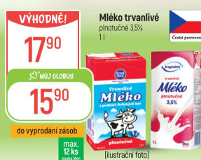 Mléko trvanlivé Bohemilk - 3,5% plnotučné