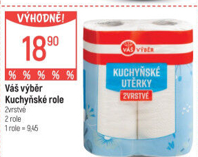 Utěrky kuchyňské 2vrstvé Váš Výběr
