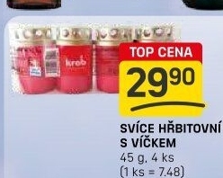 Svíčky hřbitovní s víčkem Krab