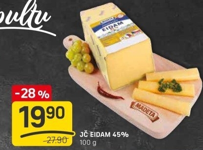 Sýr Eidam Jihočeský 45% Madeta