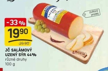 Sýr uzený salámový 44% Jihočeský Madeta