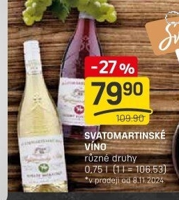 Vína Augustiniánský sklep - svatomartinské