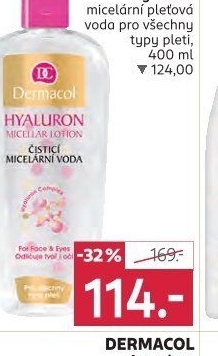 Micelární voda proti stárnutí pleti Hyaluron Dermacol