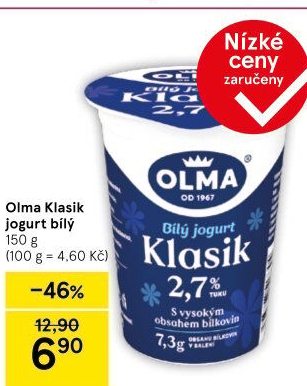 Bílý jogurt Klasik Olma