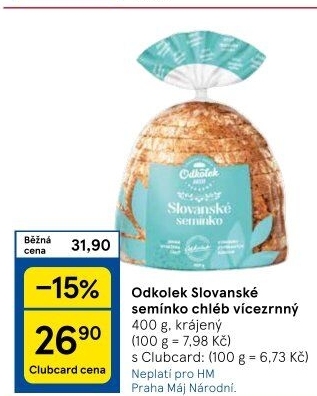 Chléb vícezrnný Slovanské semínko Odkolek