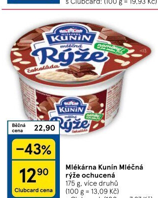 Mléčná rýže Mlékárna Kunín
