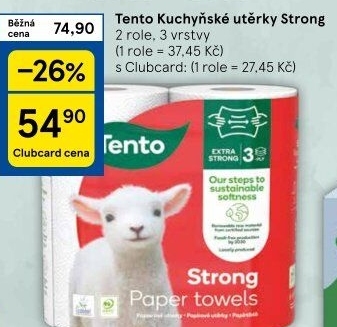 Utěrky kuchyňské 3vrstvé Strong Tento