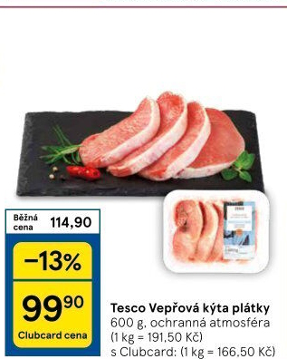 Vepřová kýta bez kosti Tesco