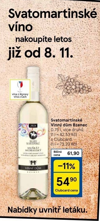 Vína Vinařství Vinný dům Bzenec - svatomartinské