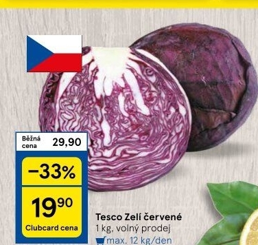 Zelí červené hlávkové Tesco