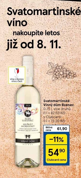 Vína Vinařství Vinný dům Bzenec - svatomartinské