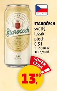 Pivo světlý ležák Staročech